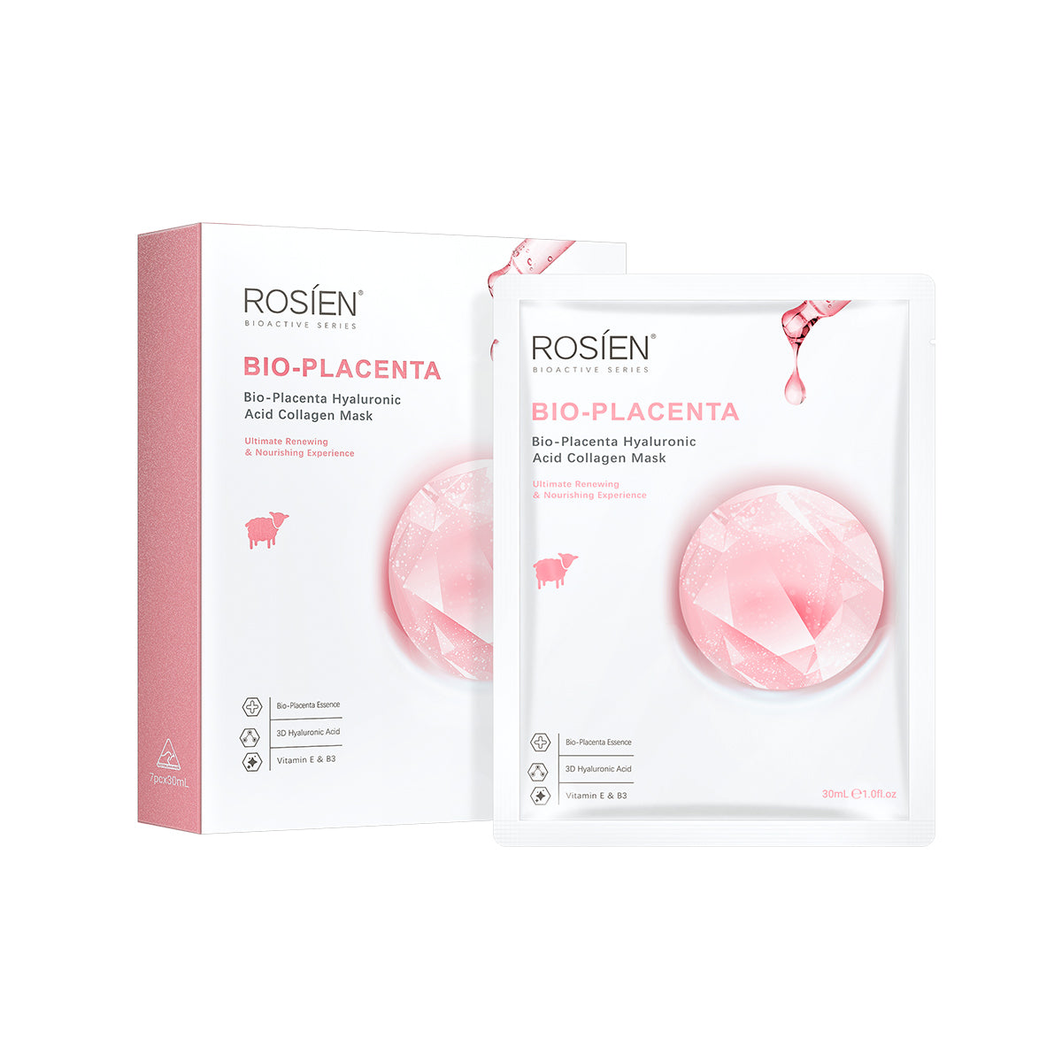 Bio-Placenta Hyaluronic Acid Collagen Mask
